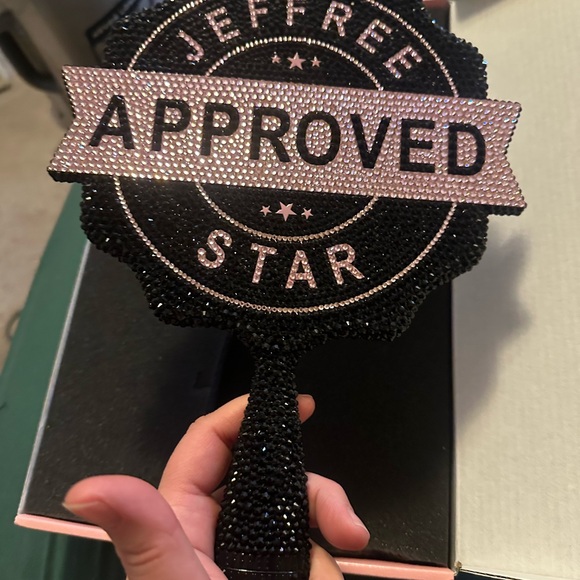 Jeffree Star Black and Pink Rhinestone Mirror